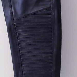 Moto Leggings, Faux Leather Black. 7 For All Mankind
